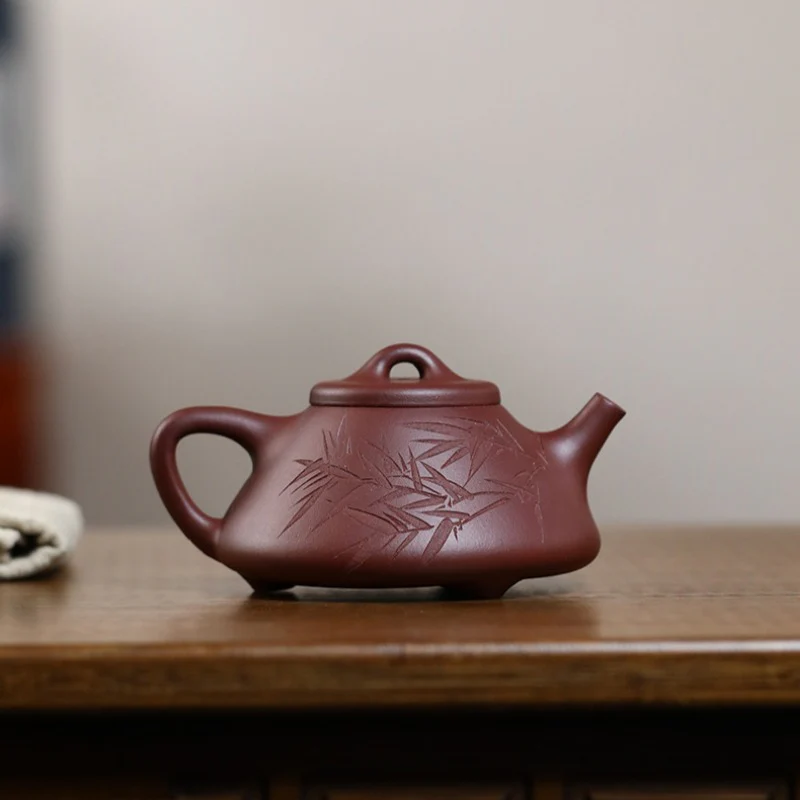 Yixing Zisha Teapot [Qingfeng Ziye Shi Piao] (Zi Ni - 180ml)