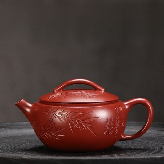 全手工宜兴紫砂茶壶 [汉瓦壶] (大红袍 - 160ml)