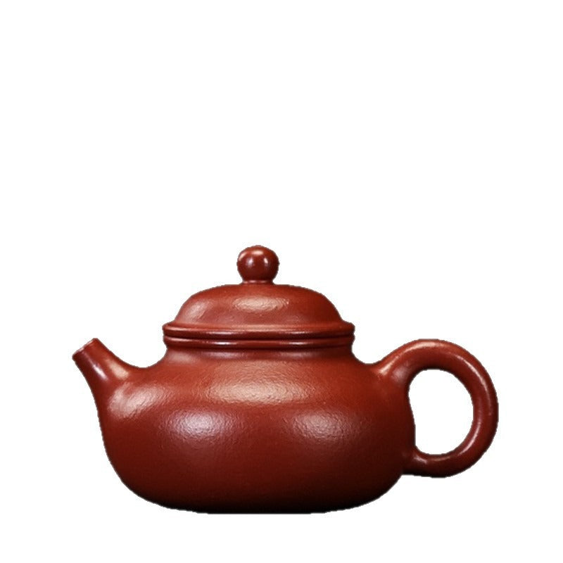 Tetera de arcilla Zisha de Yixing hecha totalmente a mano [Tetera Rong Tian] (Dahongpao - 130ml)