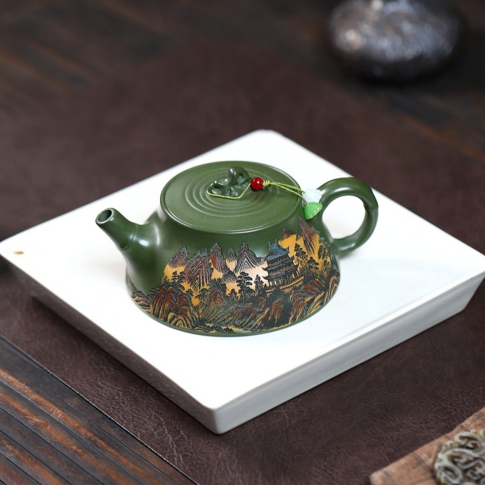 Yixing Zisha Teapot [Mountains & Rivers] (Lu Ni - 230ml)