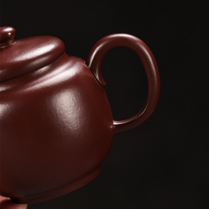 Vollständig handgefertigte Yixing-Zisha-Teekanne [Mini Julun Pot] (Zi Zhu Ni - 130 ml)