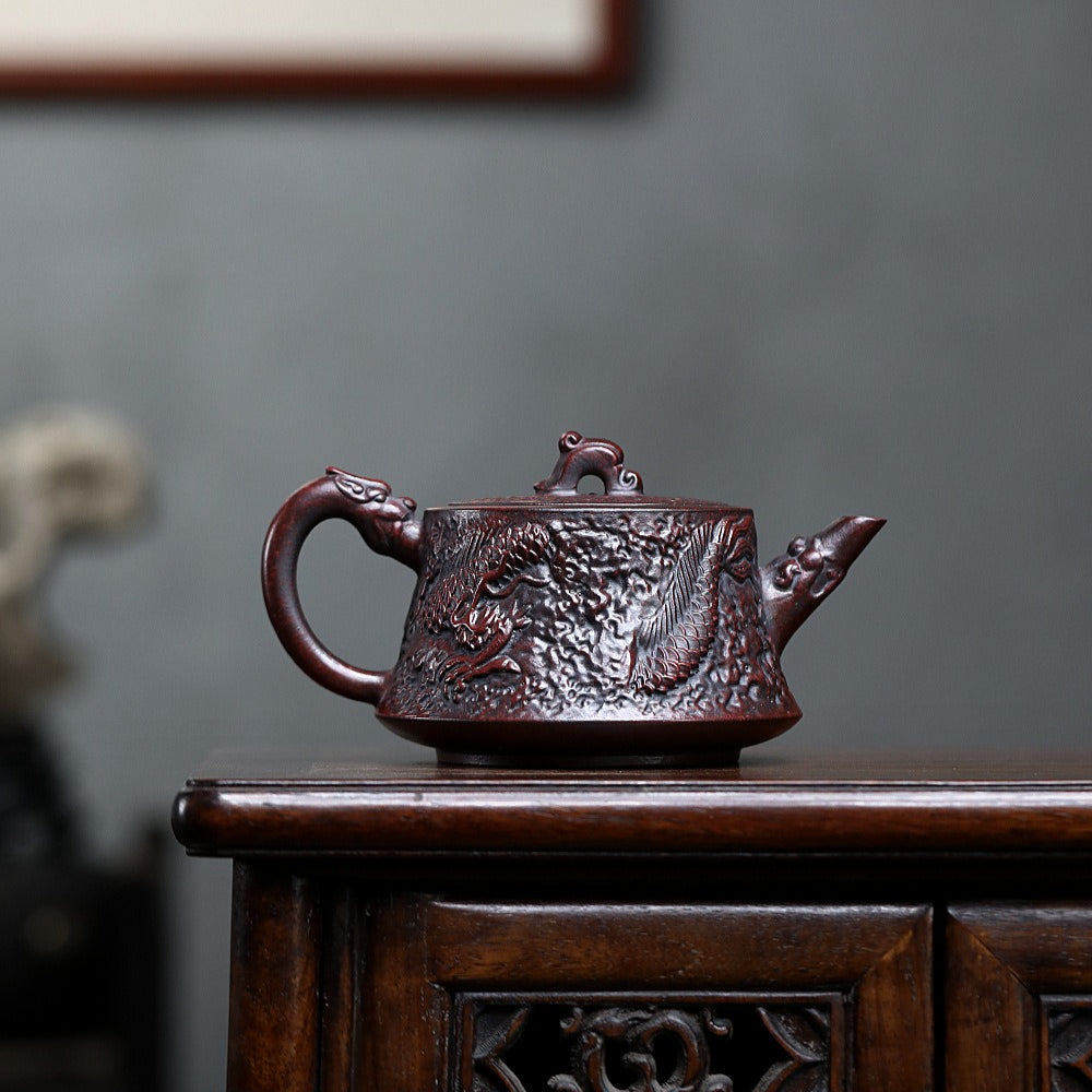 Yixing Zisha Teapot [Dragon Zhu Chu] (Tie Xie Hong Sha - 350ml)
