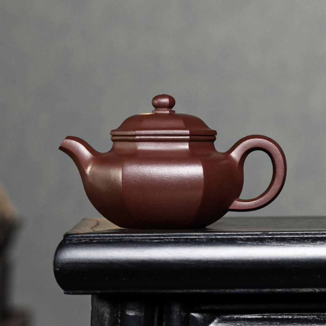 Full Handmade Yixing Zisha Teapot [Liufang Fanggu Pot 六方仿古壶 (Zi Ni - 200ml)