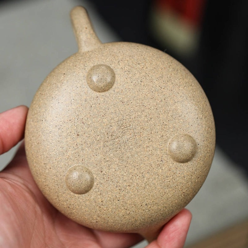 Théière Yixing Zisha entièrement faite à la main [Pot Jingzhou Shi Piao] (Zhima Duan Ni - 200 ml)