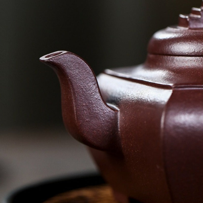 Théière Yixing Zisha entièrement faite à la main [Sifang Chang Le] (Zi Ni - 300 ml)