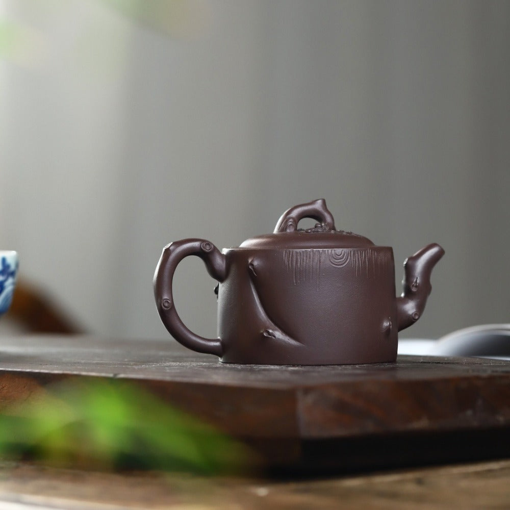 Full Handmade Yixing Zisha Teapot [Grape Stump Pot] (Lao Zi Ni - 180ml)
