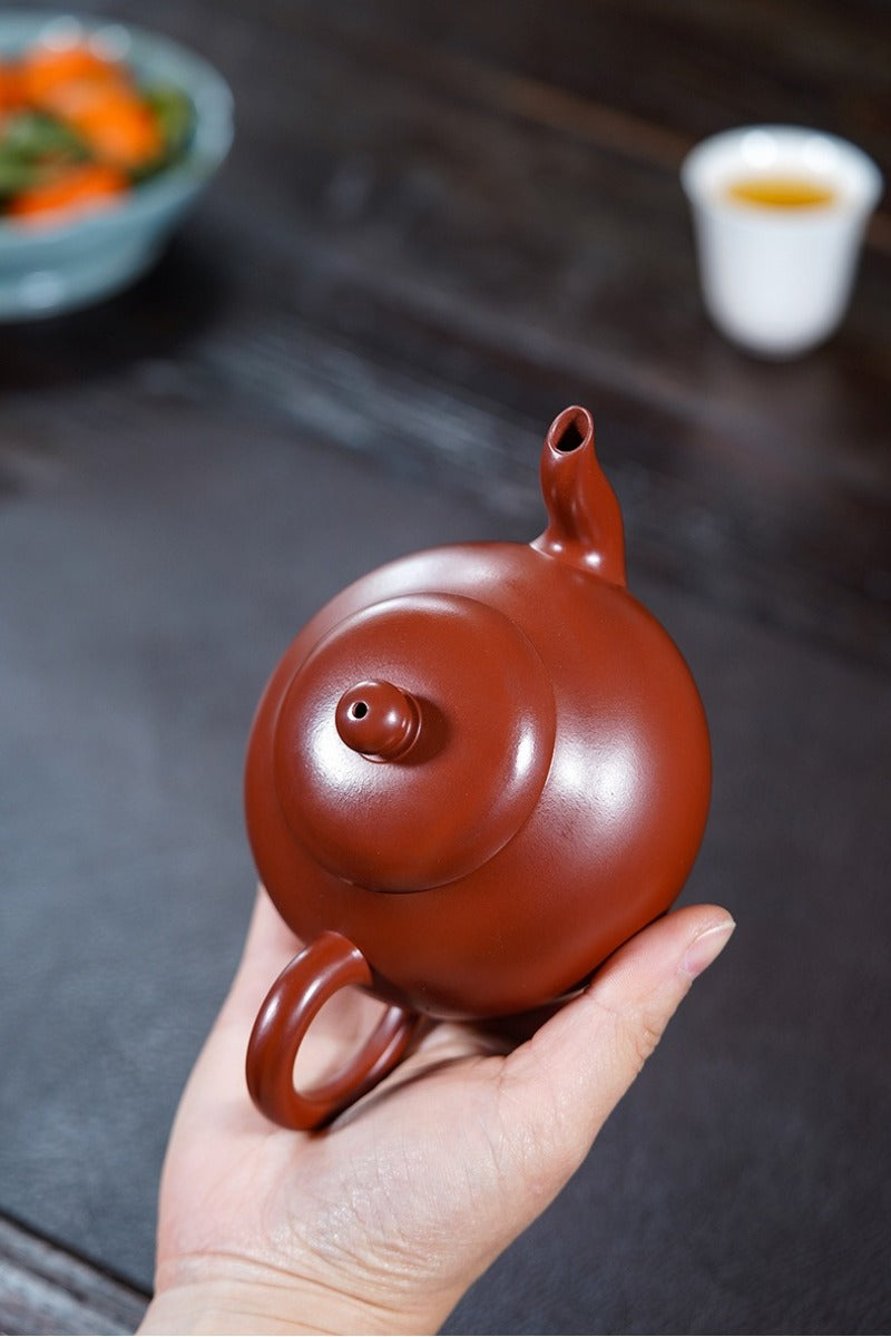 Teko Yixing Zisha Buatan Tangan Sepenuhnya [Wendan Pot] (Dahongpao - 300ml)