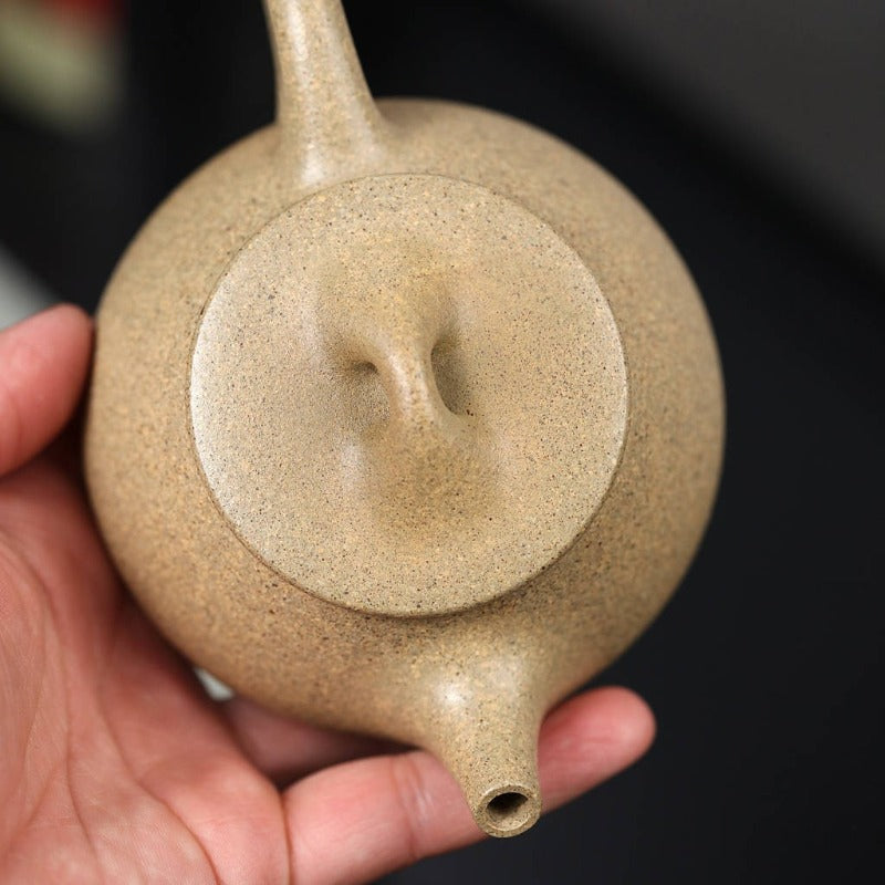 Théière Yixing Zisha entièrement faite à la main [Pot Jingzhou Shi Piao] (Zhima Duan Ni - 200 ml)