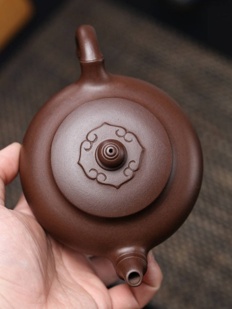 全手工宜兴紫砂茶壶 [雅竹壶] (紫泥 - 300ml)