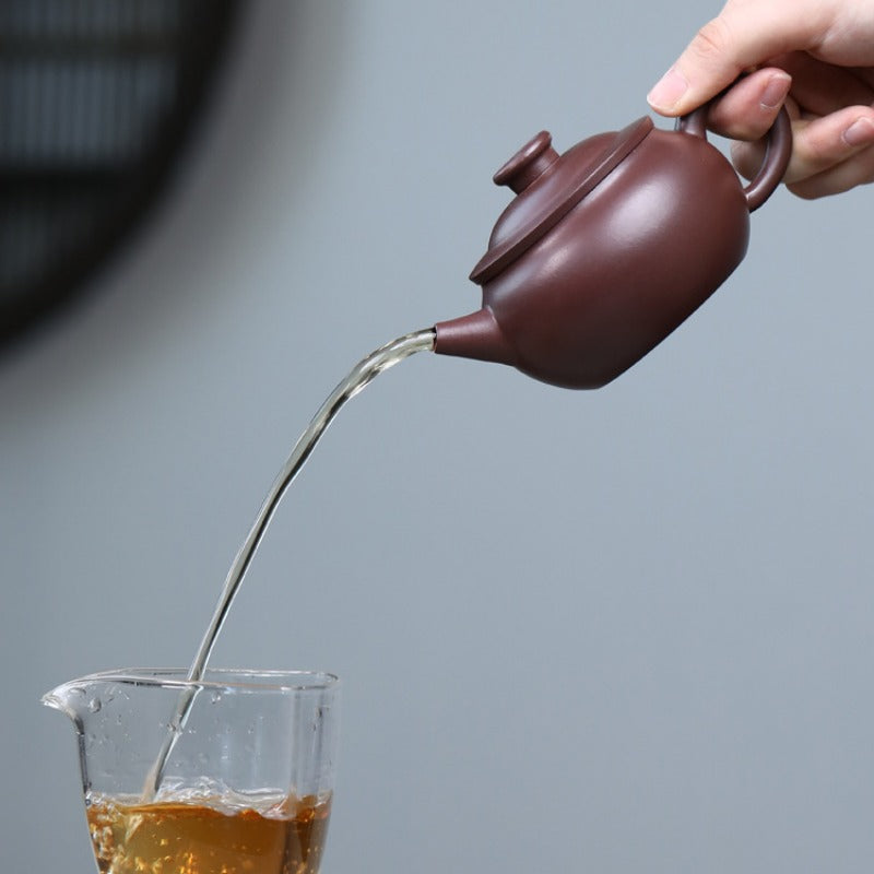 全手工宜兴紫砂茶壶 [财源滚滚壶] (紫泥 - 180ml)