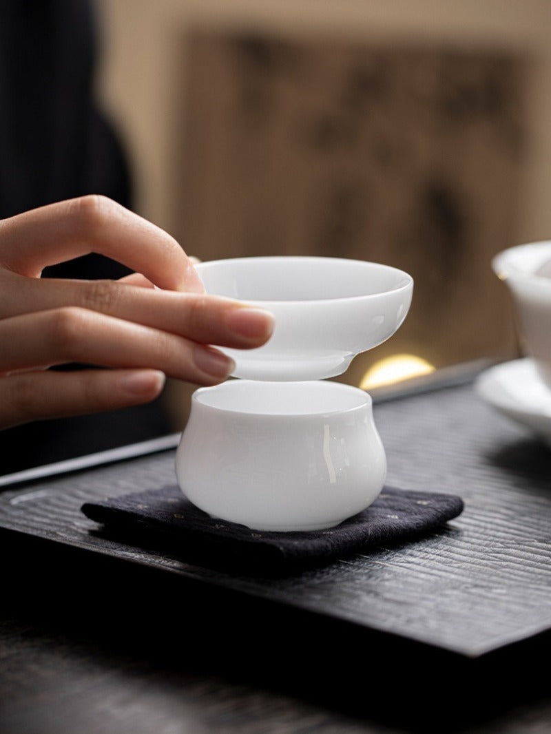 Ice Jade White Porcelain Glazed Tea Strainer [Yuan Zu]