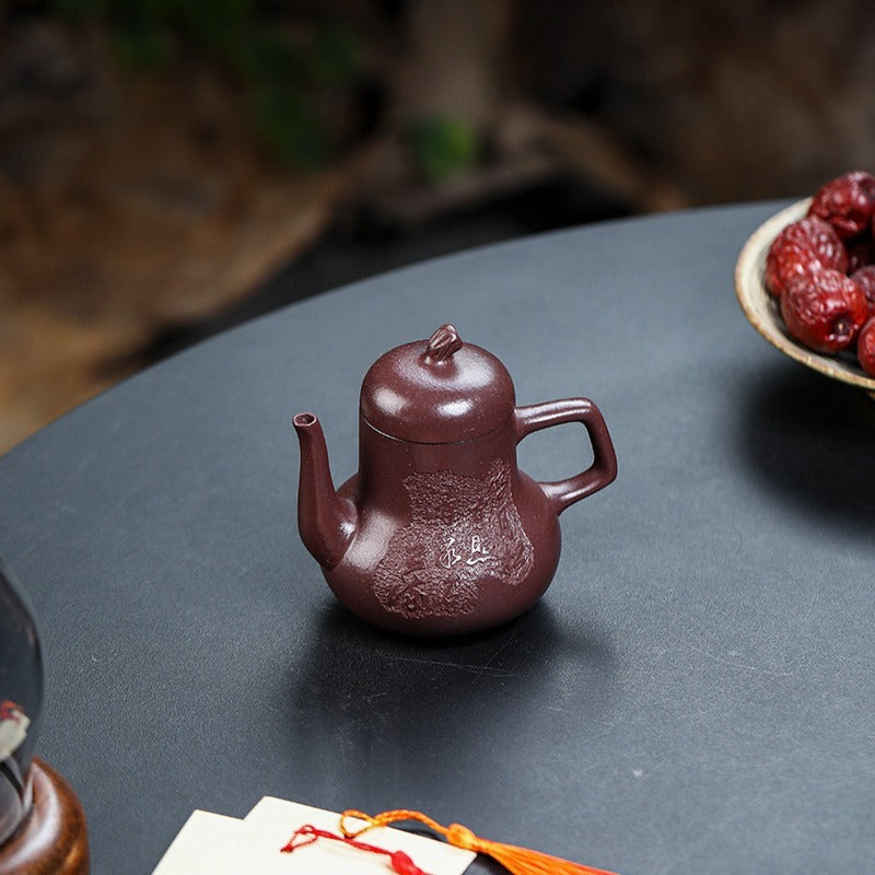 Full Handmade Yixing Zisha Teapot [Qing Feng Ming Yue] (Zi Ni - 170ml) - YIQIN TEA HOUSE | yiqinteahouse.com | <200ml, full handmade zisha teapot, teapot, teaware