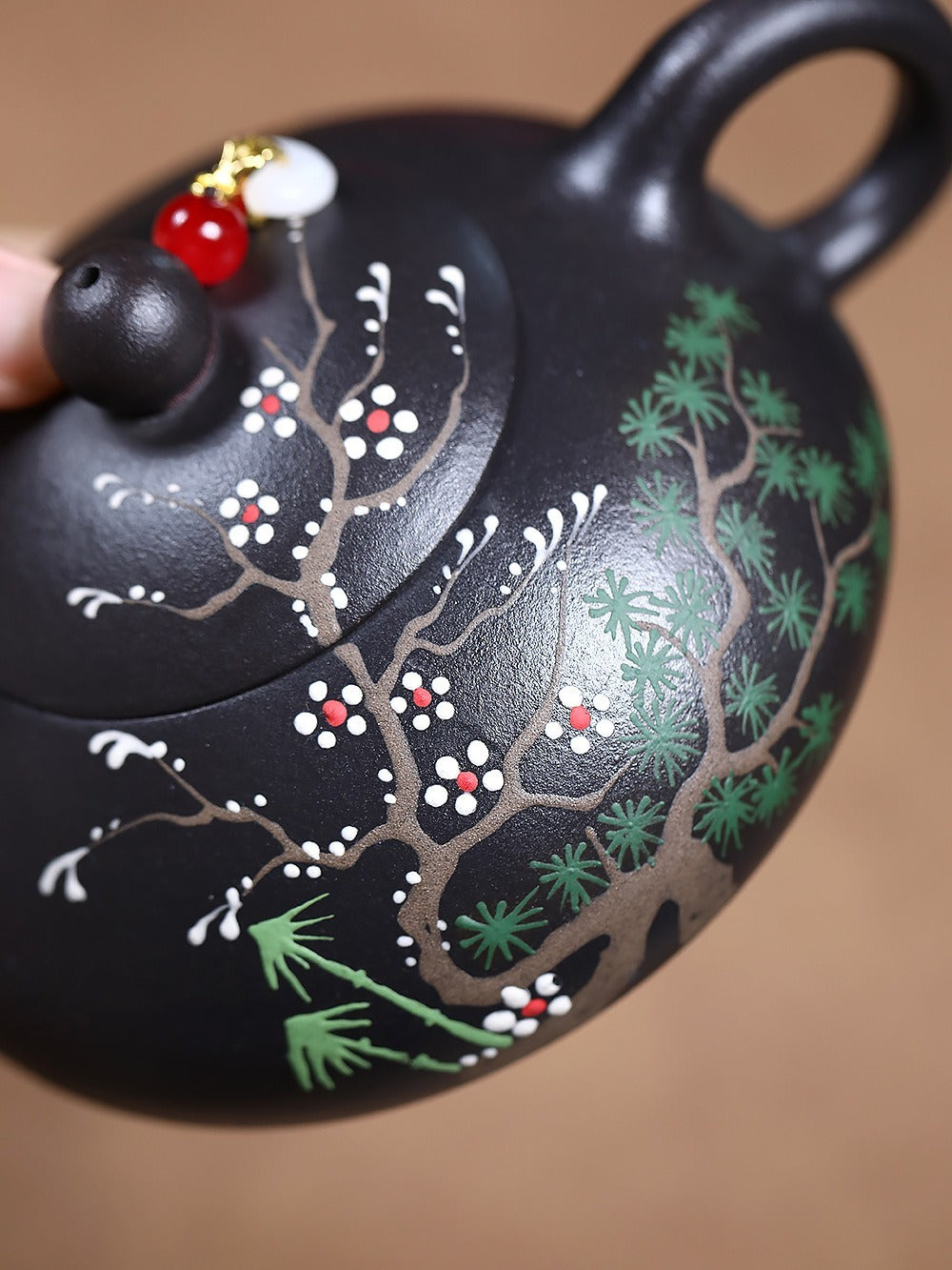 Yixing Zisha Teapot [Song Feng Shui Yue] (Hei Jinsha - 230ml)