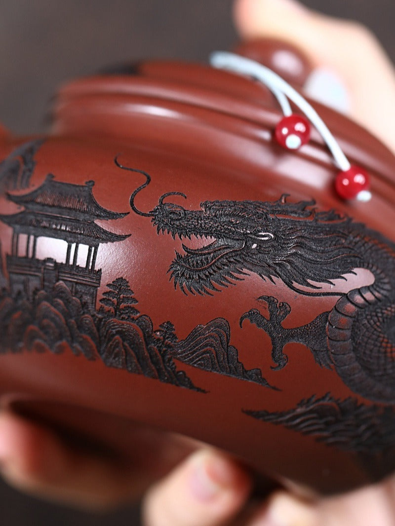 Théière Yixing Zisha [Dragon Fanggu] (Long Xue Sha - 340 ml)