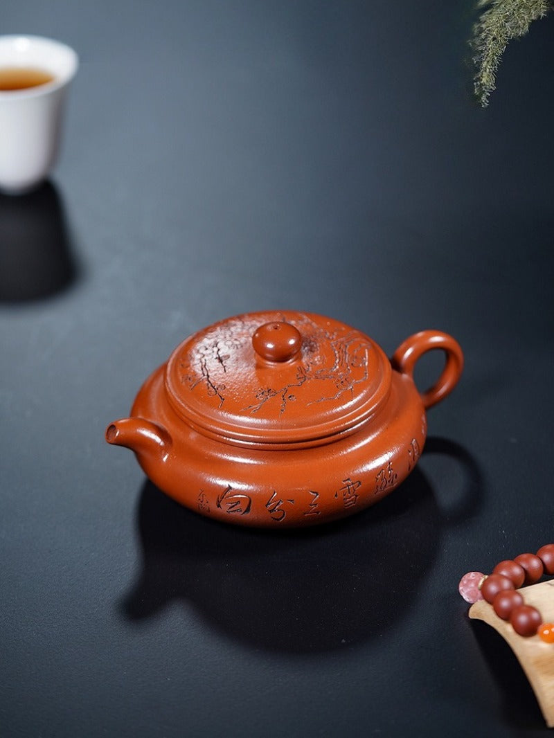 Teiera Yixing Zisha completamente fatta a mano [Bian Fu Fanggu] (Zhu Ni - 180 ml)