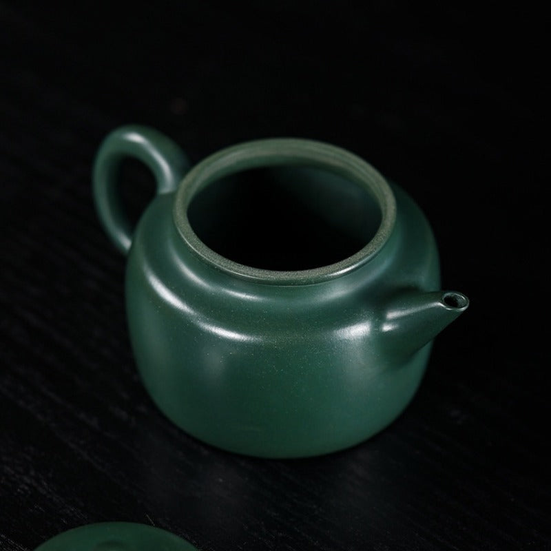 全手工宜兴紫砂茶壶 [德钟壶] (民国绿泥 - 180ml)