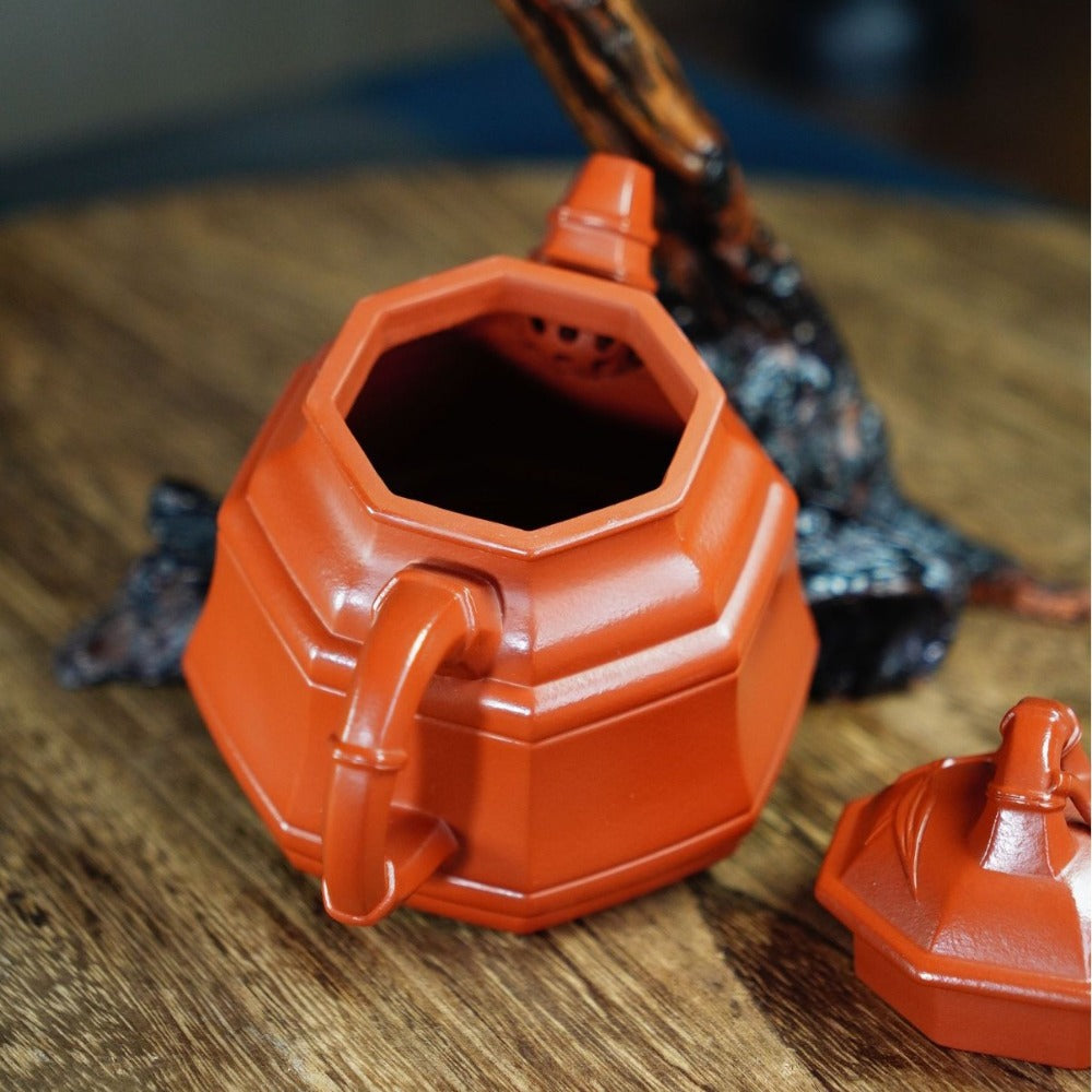 Full Handmade Yixing Zisha Teapot [Bafang Zhu Ding Pot] (Zhu Ni - 300ml)
