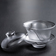 Load image into Gallery viewer, Ink Paint Glass Zhijue Tea Cup/Fair Cup/Gaiwan/Tea Strainer Full Set
