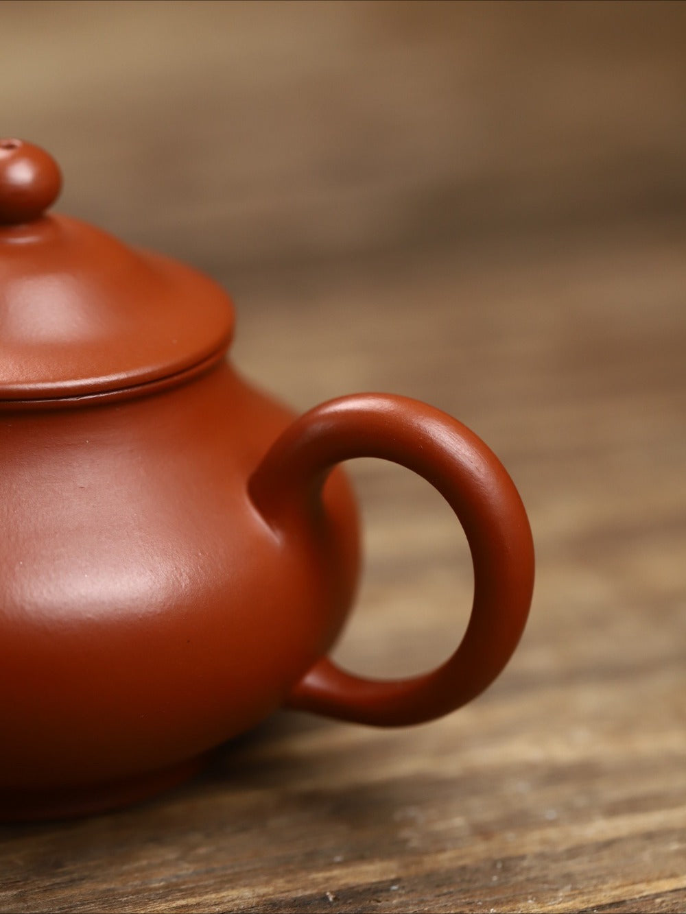 全手工宜兴紫砂茶壶 [笠帽壶] (赵庄朱泥 - 120ml)