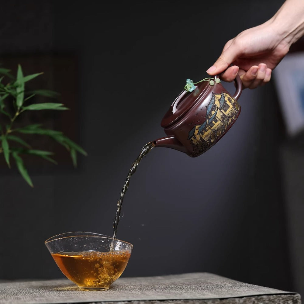 Yixing Zisha Teapot [Jiangnan Hanwa] (Shi Hong - 300ml)