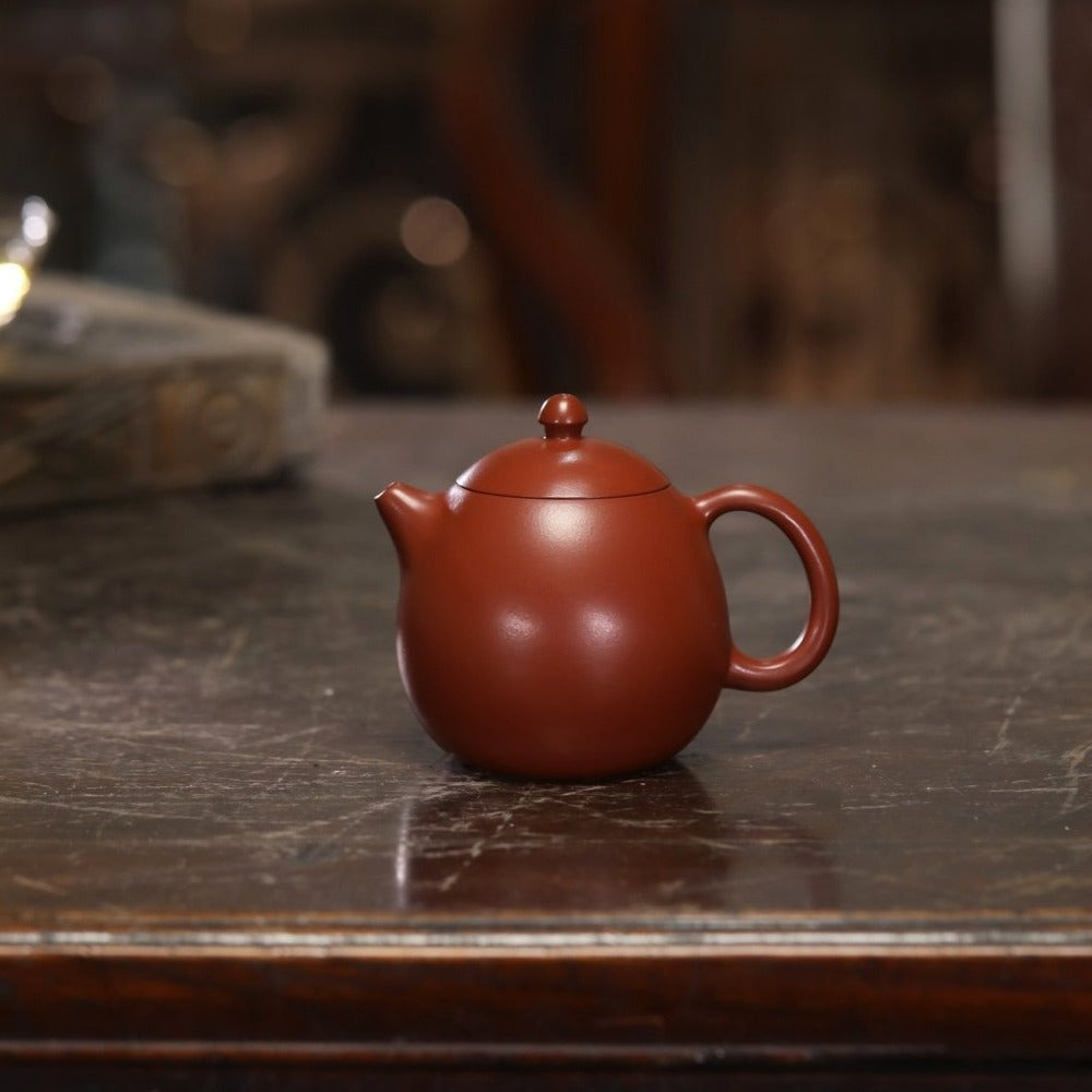 Teko Zisha Yixing Buatan Tangan Sepenuhnya [Dragon Egg Pot] (Dahongpao - 240ml)