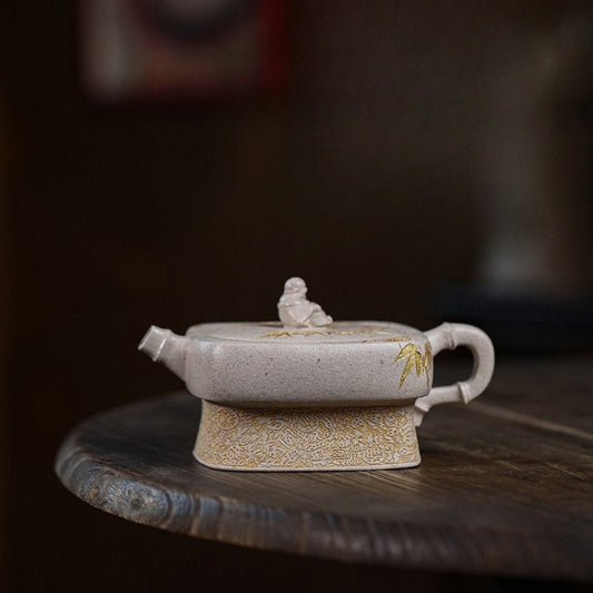 Full Handmade Yixing Zisha Teapot [Enjoy] (Bai Duan Ni - 280ml)