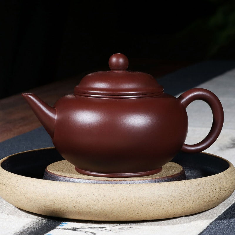 Yixing Zisha Teapot [Shui Ping Pot] (Zi Zhu Ni - 210ml)