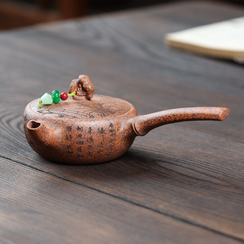 Yixing Zisha Teapot [Bamboo Tang Yu] (Duan Ni Firewood Fired - 120ml)
