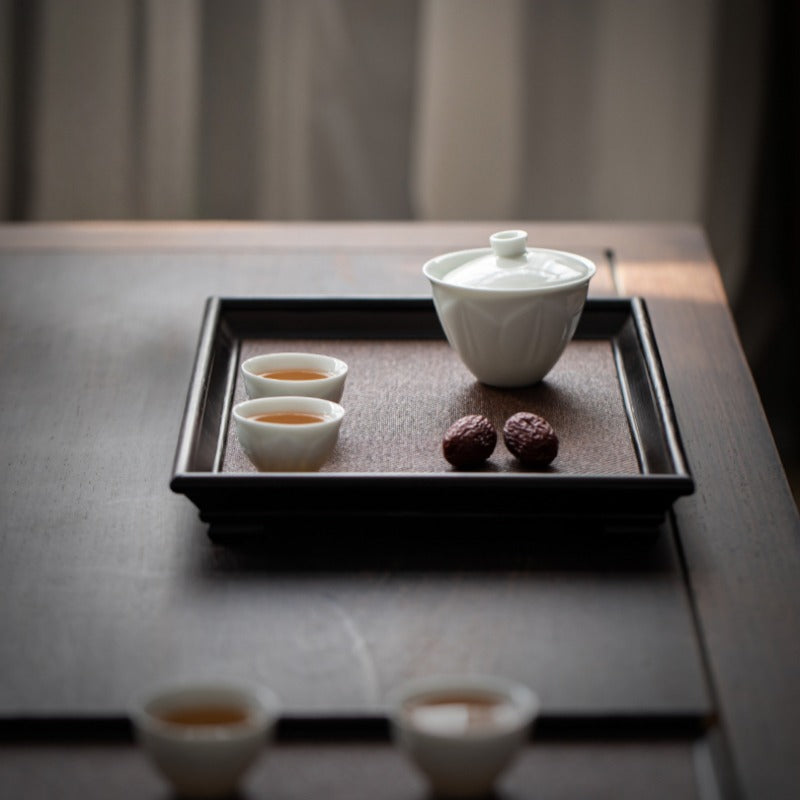 Sandalwood Bamboo Rattan Tea Tray - YIQIN TEA HOUSE | yiqinteahouse.com | tea tray, teaware