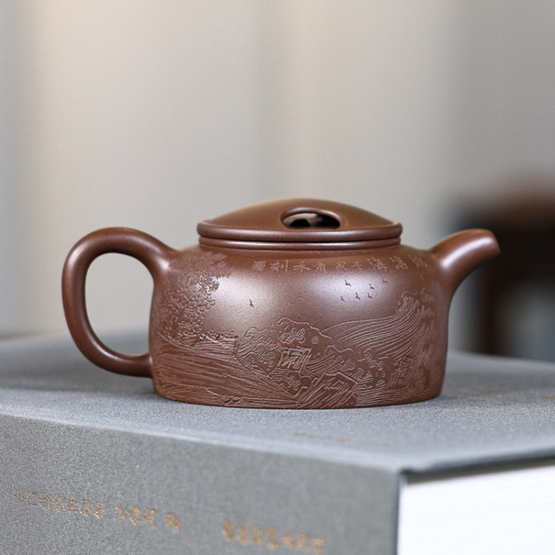 Full Handmade Yixing Zisha Teapot [Niu Gai Lianzi Pot] (Zi Ni - 230ml)
