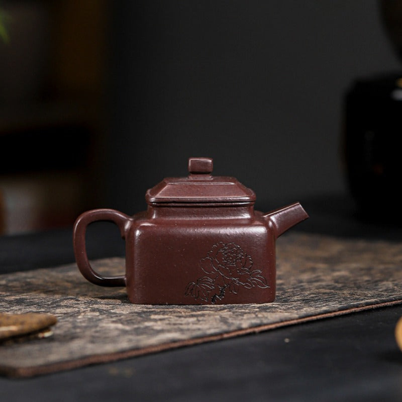 Full Handmade Yixing Zisha Teapot [Sifang Piao Xiang] (Zi Ni - 160ml) - YIQIN TEA HOUSE | yiqinteahouse.com | <200ml, full handmade zisha teapot, teapot, teaware