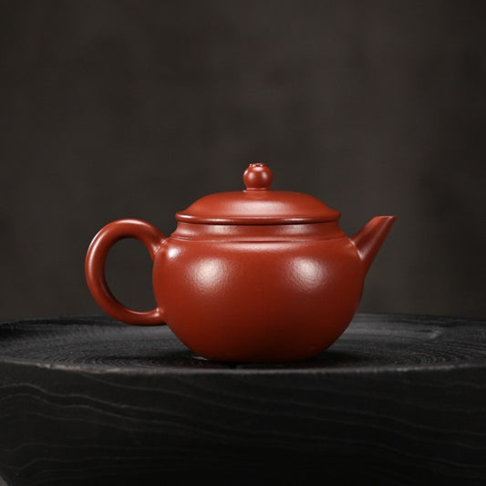 Teiera Yixing Zisha completamente fatta a mano [Wide-mouthed Shui Ping] (Dahongpao - 220 ml)