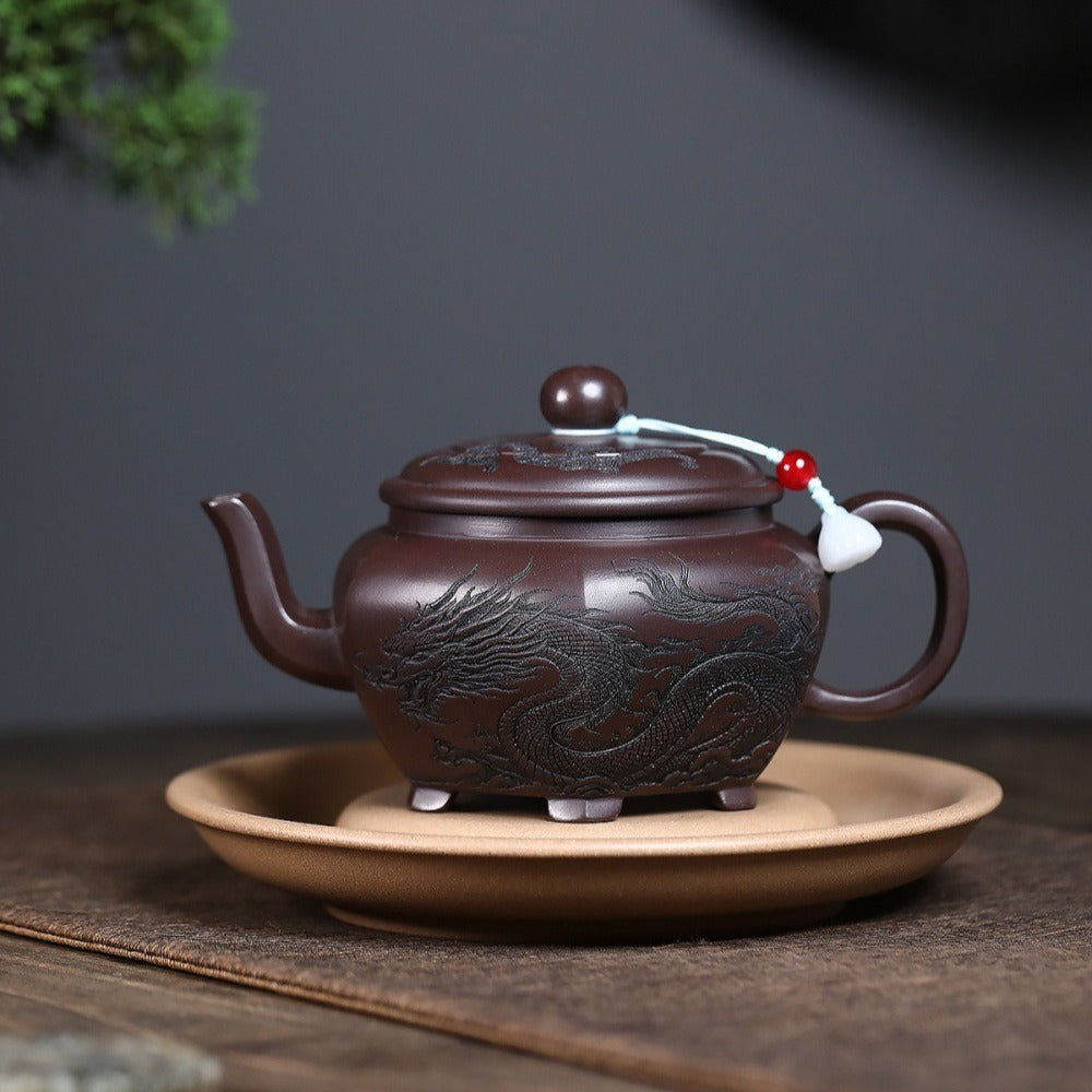 Yixing Zisha Teapot [Dragon Liufang] (Gu Tong Wu Ni - 330ml)