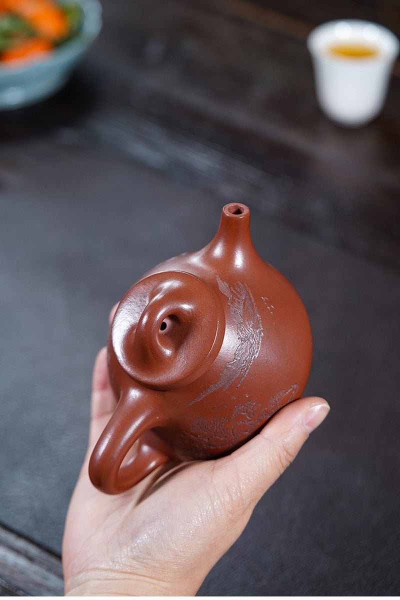全手工宜兴紫砂茶壶【霸王石瓢】（清水泥 - 240ml）