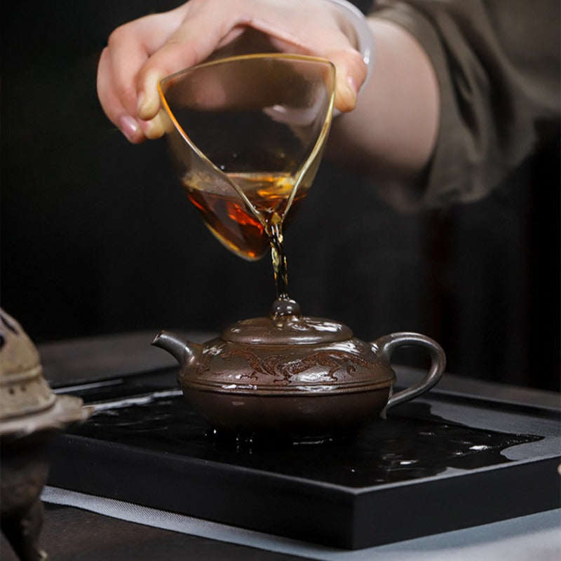 Full Handmade Yixing Zisha Teapot [Yu Yuan] (Tian Qing Ni - 180ml)