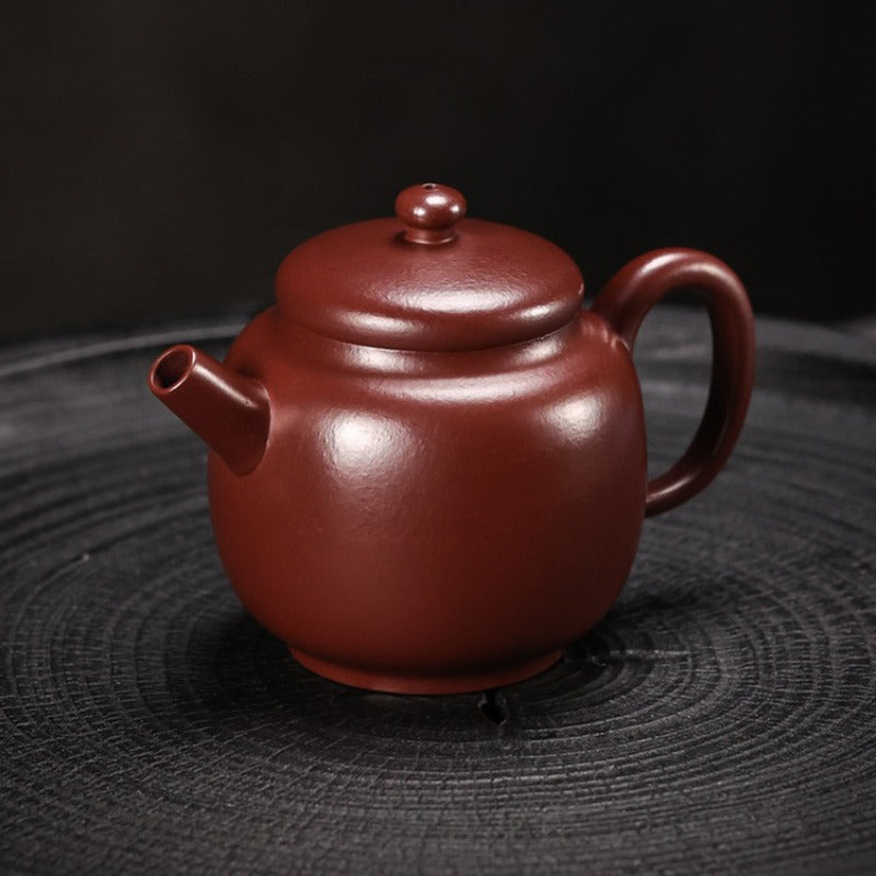 Vollständig handgefertigte Yixing-Zisha-Teekanne [Mini Julun Pot] (Zi Zhu Ni - 130 ml)