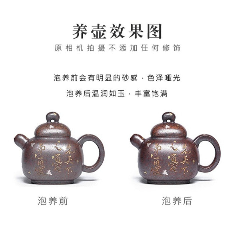 Full Handmade Yixing Zisha Teapot [Pao Zun Pot] (Firewood Fired Duan Ni - 130ml)