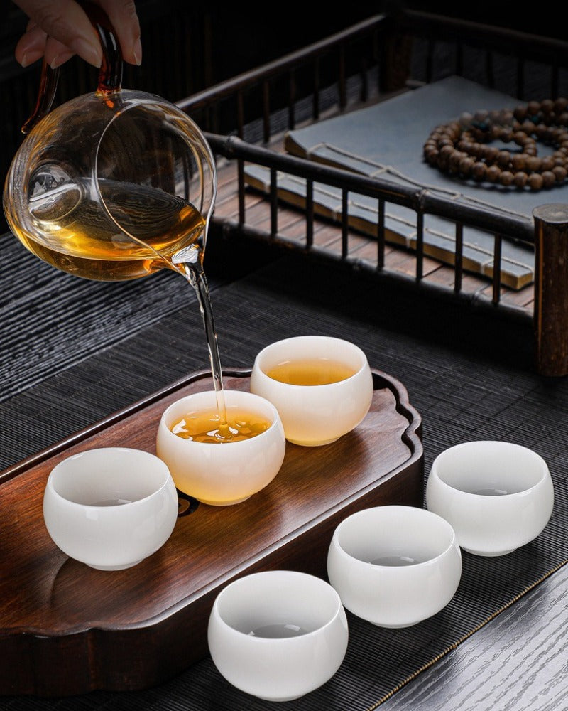 Eisjade-Weißporzellan glasiert kleine Teetasse 30-65ml