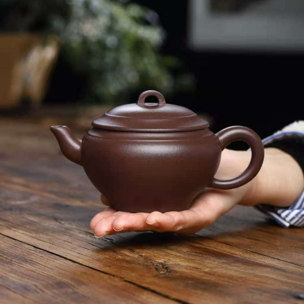 全手工宜兴紫砂茶壶 [碗泉壶] (紫泥 - 300ml)