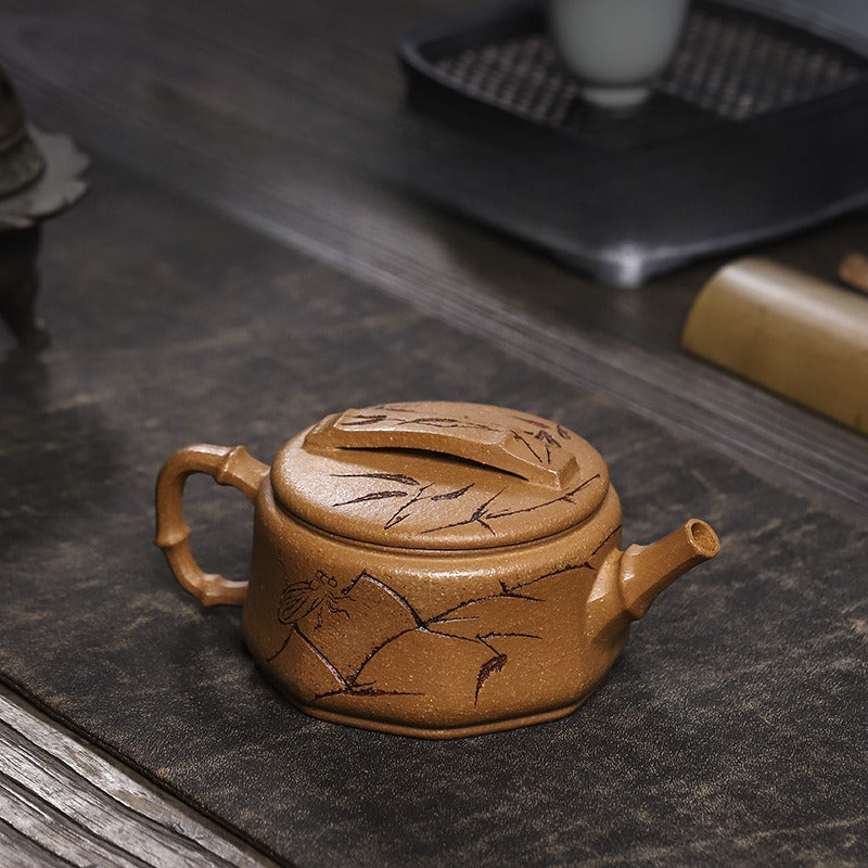 Full Handmade Yixing Zisha Teapot [Zhu Ying] (Jin Jiang Po Ni - 280ml)