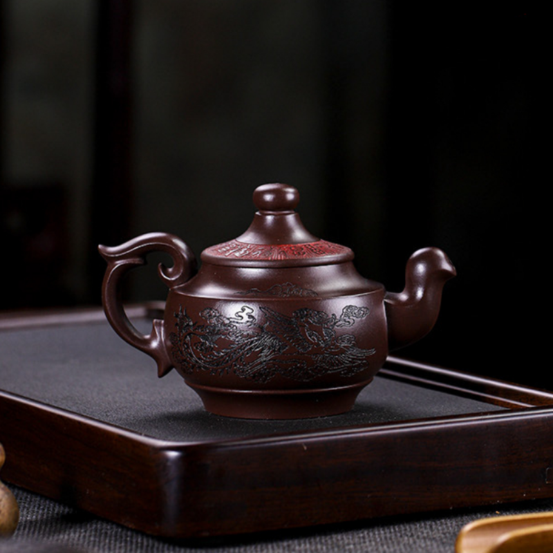 Full Handmade Yixing Zisha Teapot [Shuang Feng Ci Fu] (Lao Zi Ni - 280ml)