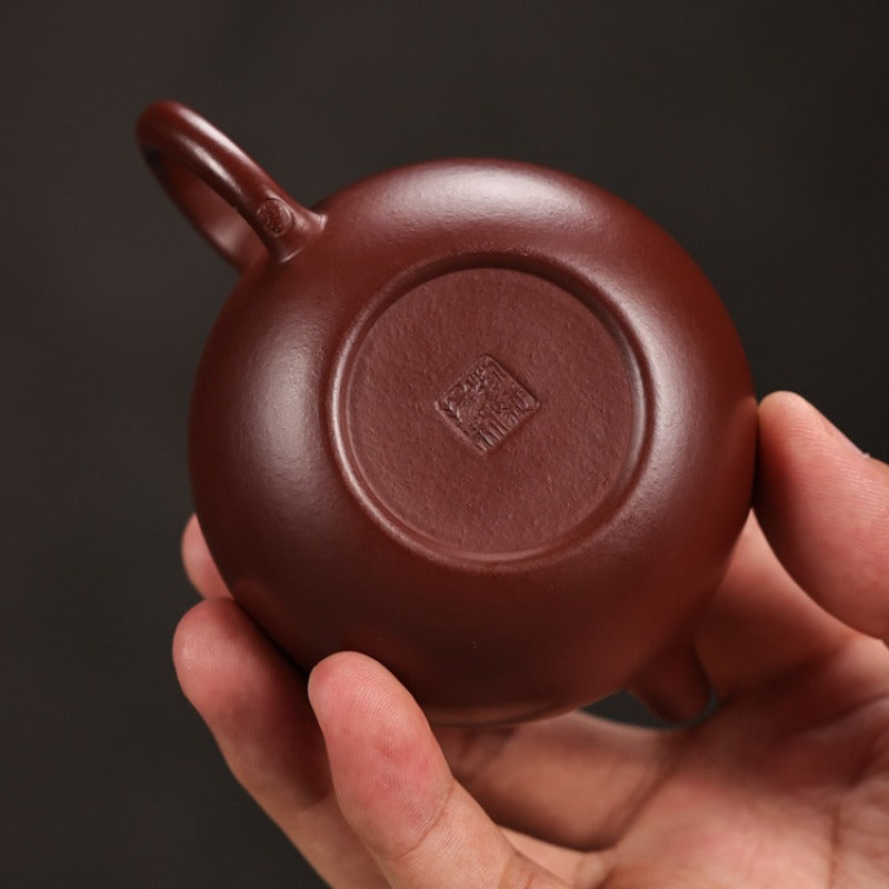 Full Handmade Yixing Zisha Teapot [Mini Rong Tian Pot] (Zi Zhu Ni - 120ml)