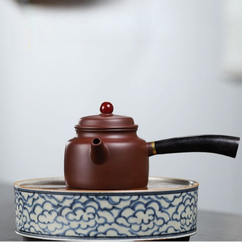 宜兴紫砂茶壶【唐羽德钟】（紫朱泥/大红袍 - 200ml）