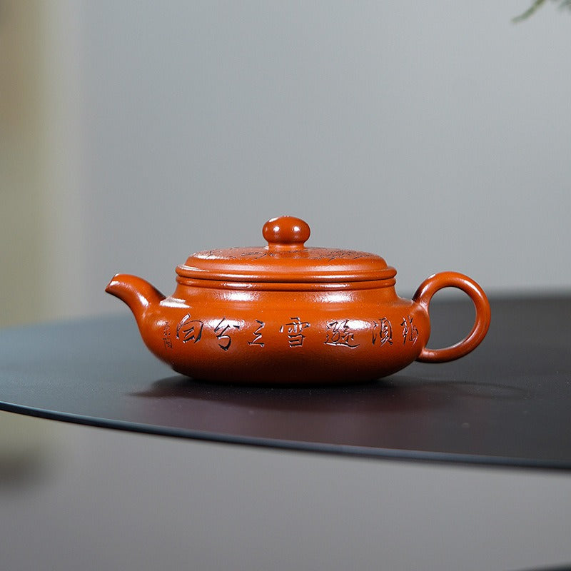 Teiera Yixing Zisha completamente fatta a mano [Bian Fu Fanggu] (Zhu Ni - 180 ml)
