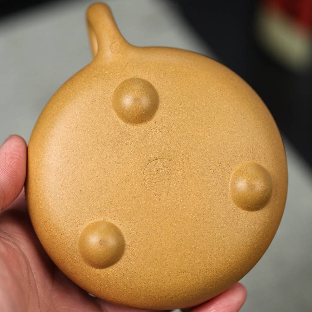 Théière Yixing Zisha entièrement faite à la main [Pot Jingzhou Shi Piao] (Duan Ni - 240 ml)