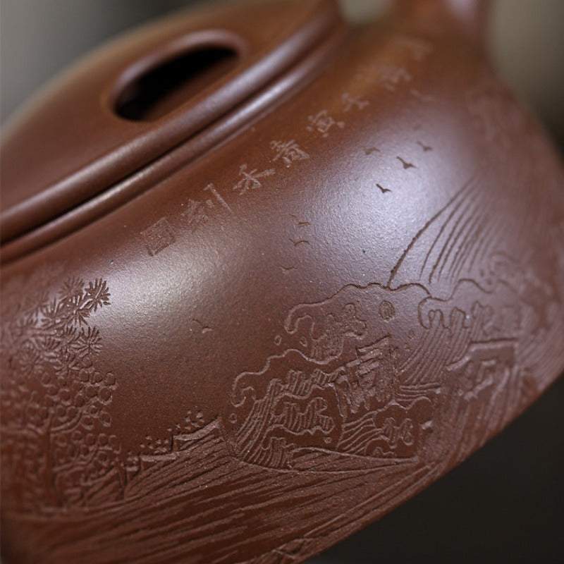 Full Handmade Yixing Zisha Teapot [Niu Gai Lianzi Pot] (Zi Ni - 230ml)
