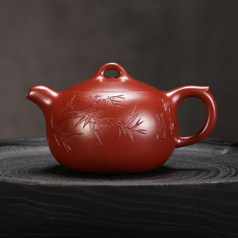 Vollständig handgefertigte Yixing Zisha Teekanne [Yuan Zhu Pot] (Dahongpao- 240ml)