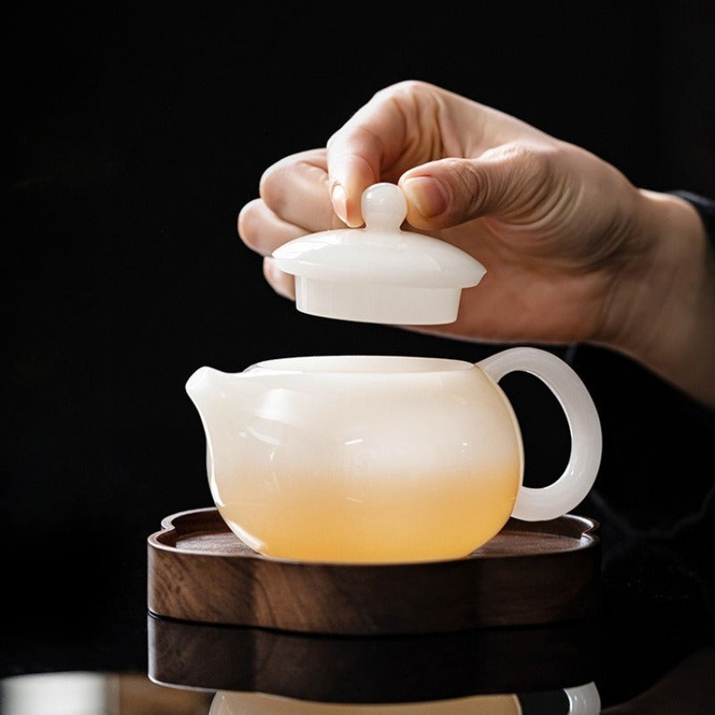 冰玉白玉瓷釉烧【西施壶】80/200/300ml