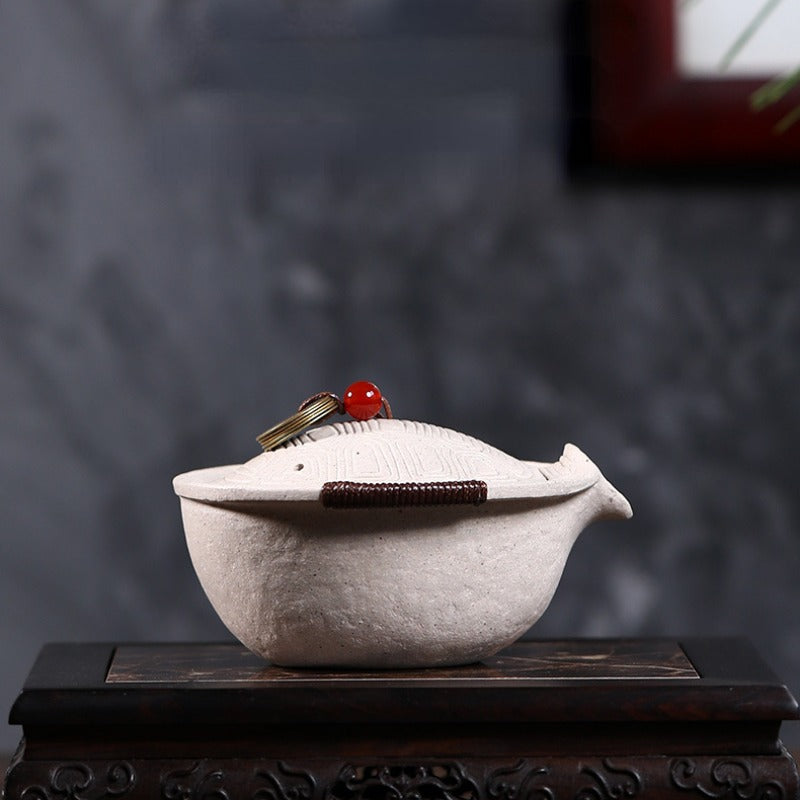 Handmade Yixing Zisha Gaiwan [Wealthy] (Bai Duan - 185ml)