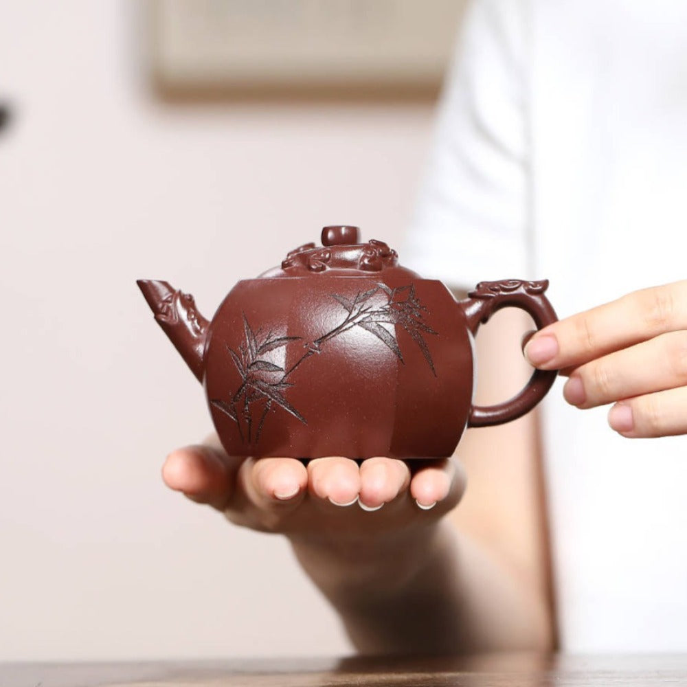 Full Handmade Yixing Zisha Teapot [Bamian Linglong Pot] (Zi Ni - 200ml)